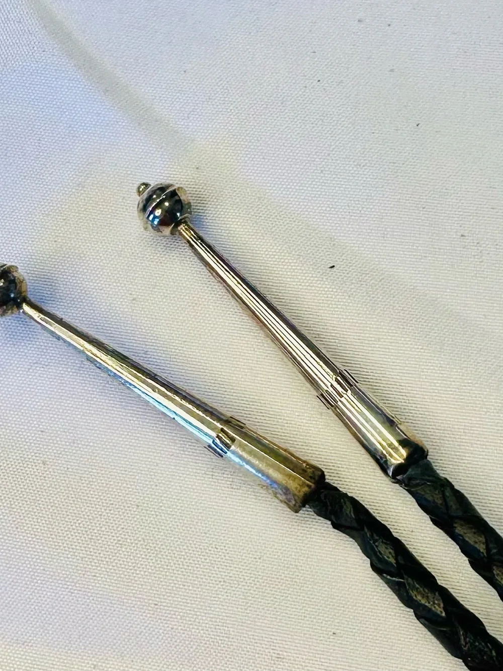 Sterling Silver Zuni Bear Paw Shadowbox Bolo Tie